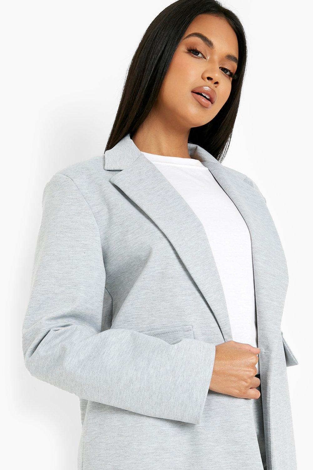 Grey jersey blazer on sale womens